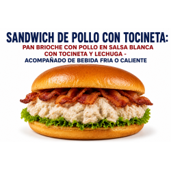 Sandwich De Pollo Con Tocineta